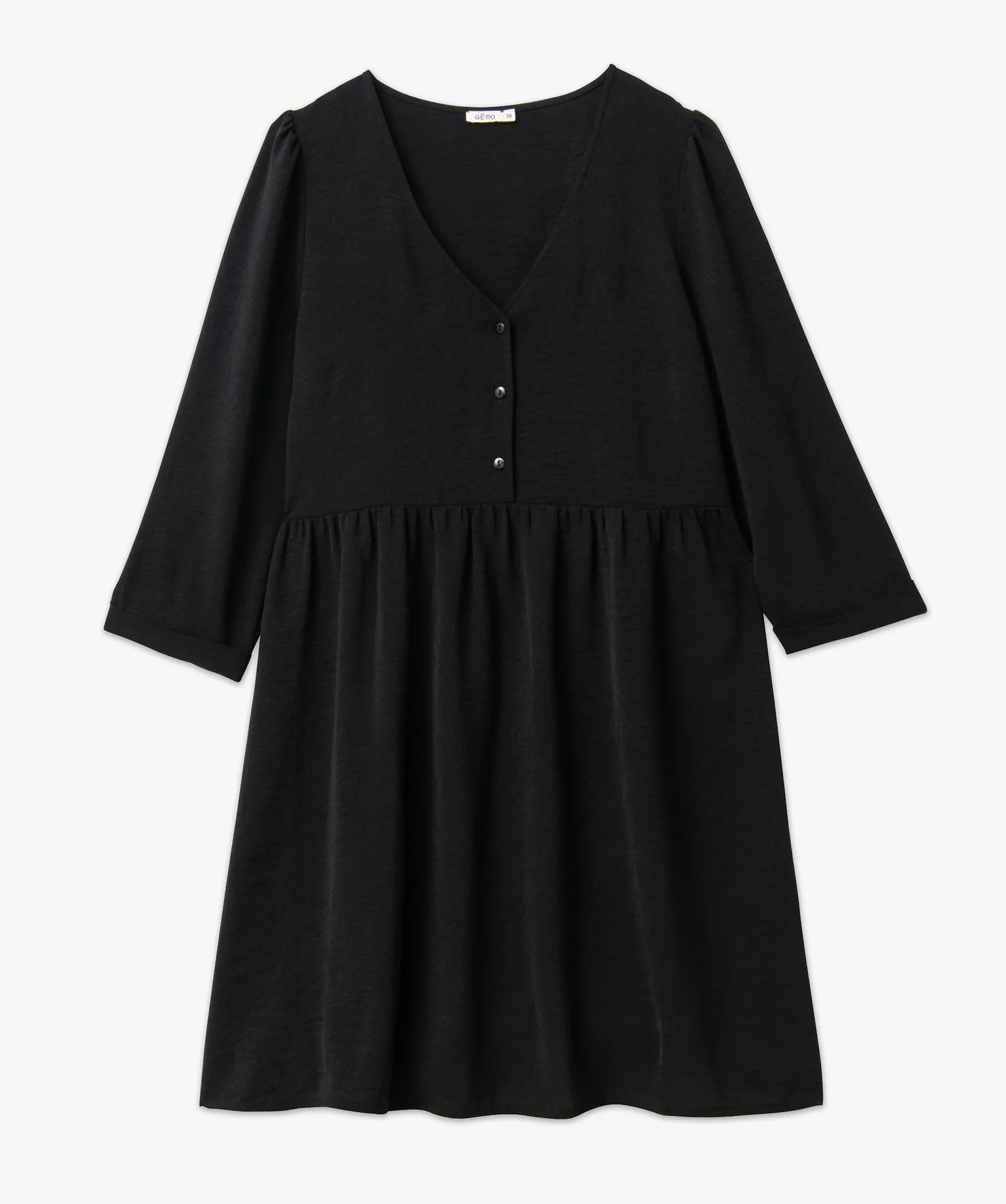 robe manches 34 en crepe fluide femme noir robes