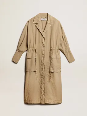 Robe trench en sergé de coton kaki | Golden Goose