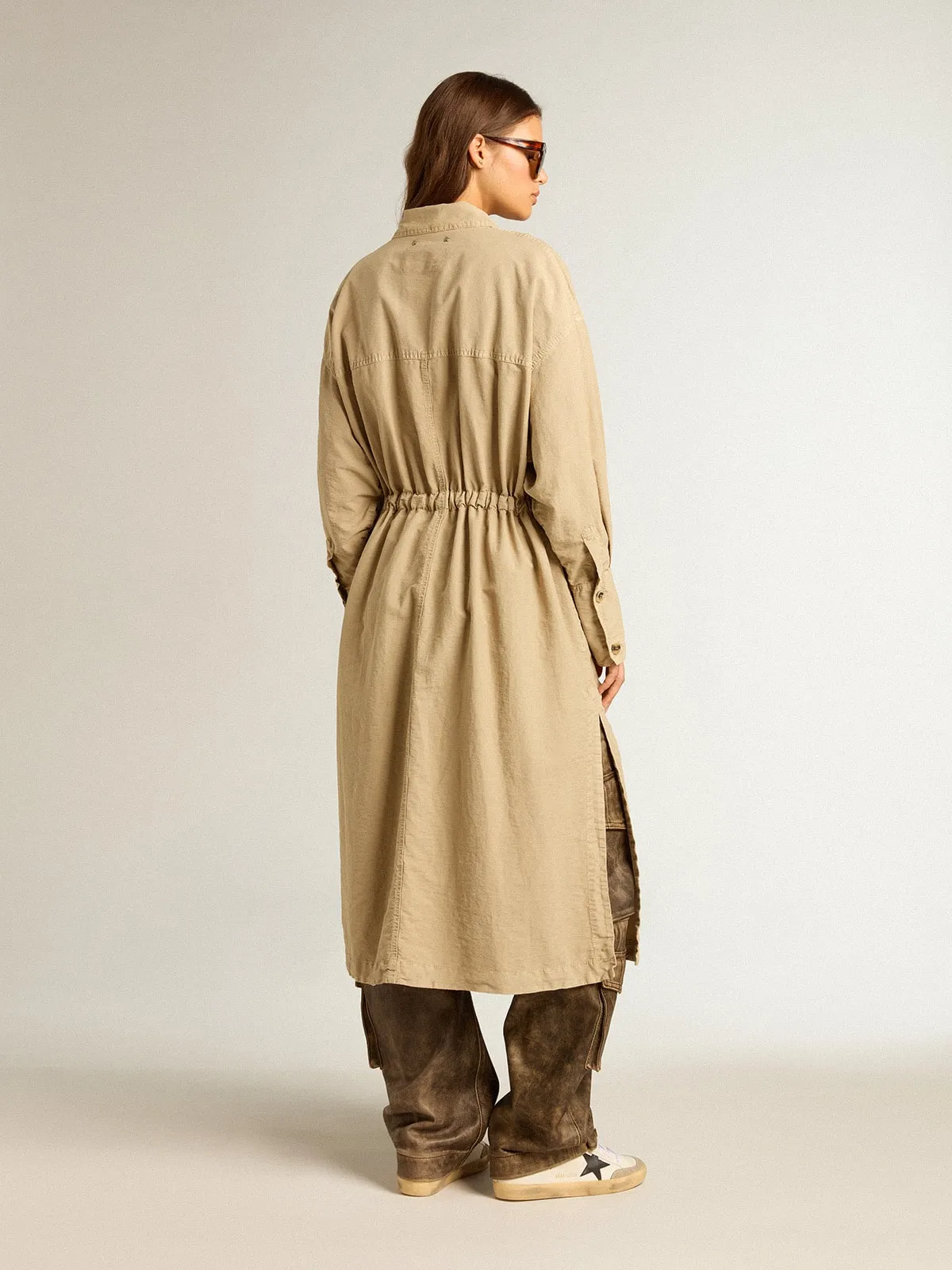 Robe trench en sergé de coton kaki | Golden Goose