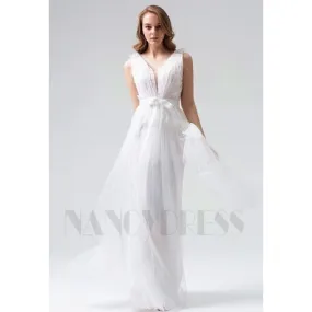 Robes de soirée blanche long pas cher | Nancydress