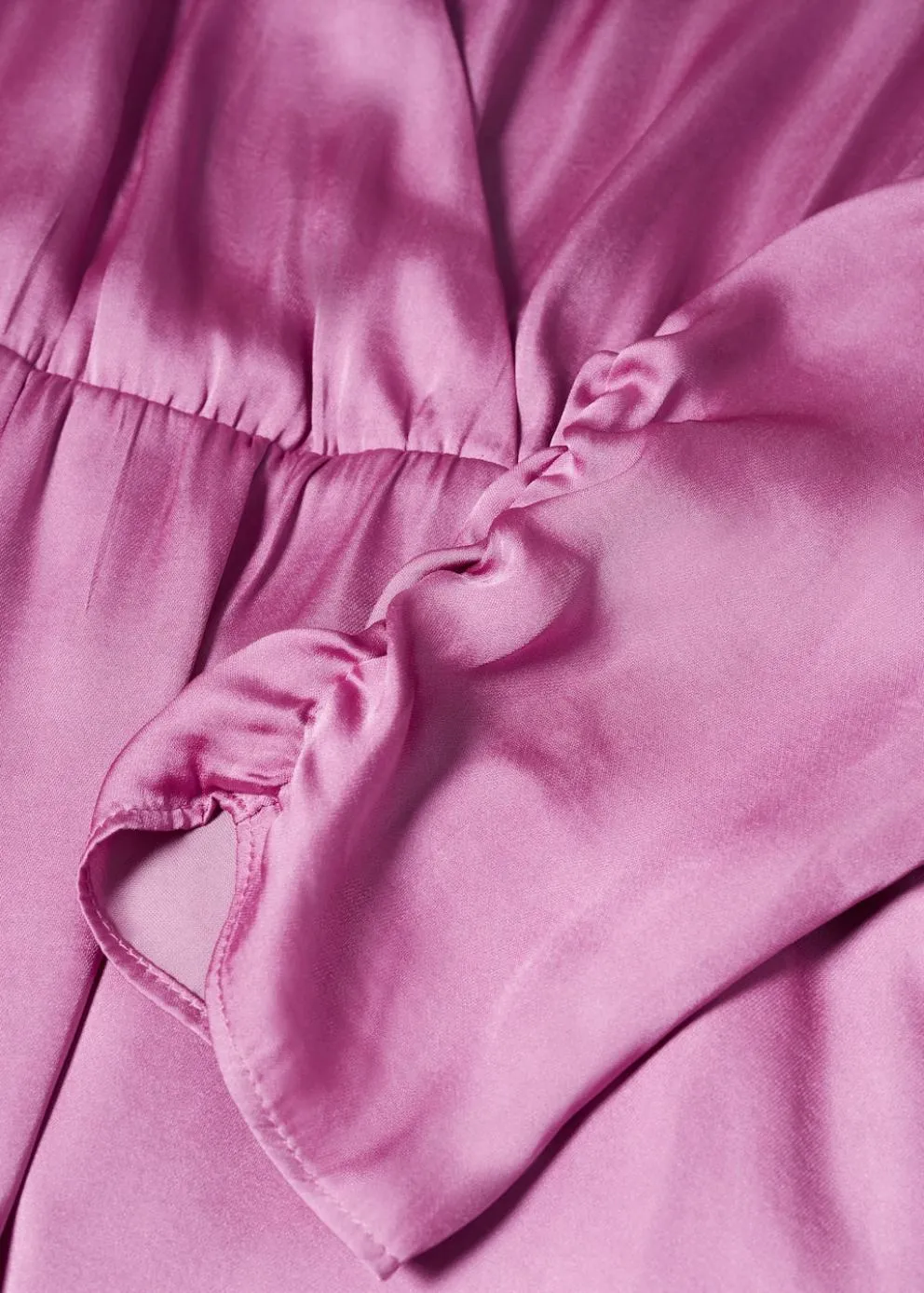 Robes Et Combinaisons | Femme MANGO Robe Cache-cœur Satinée Rose