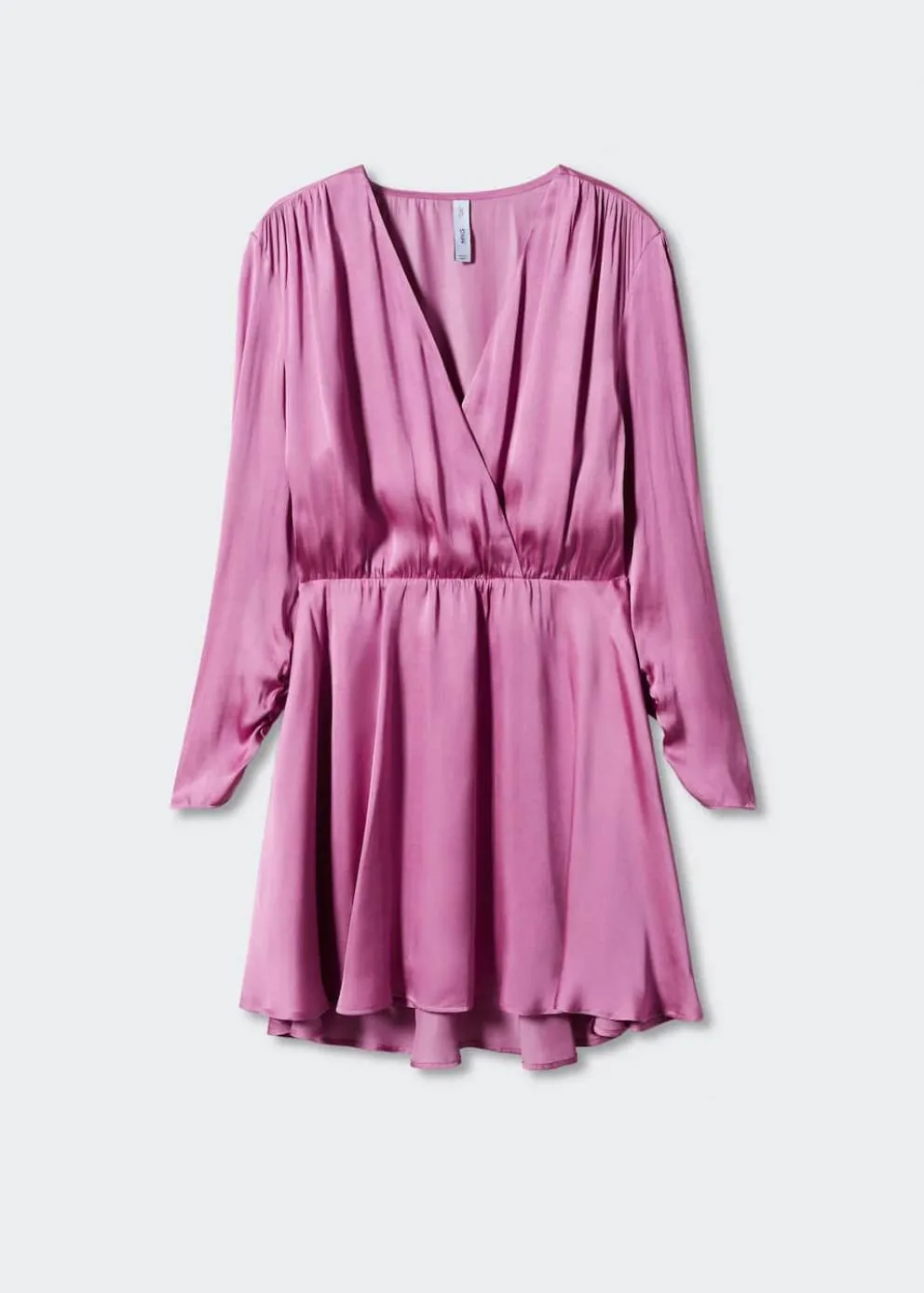 Robes Et Combinaisons | Femme MANGO Robe Cache-cœur Satinée Rose