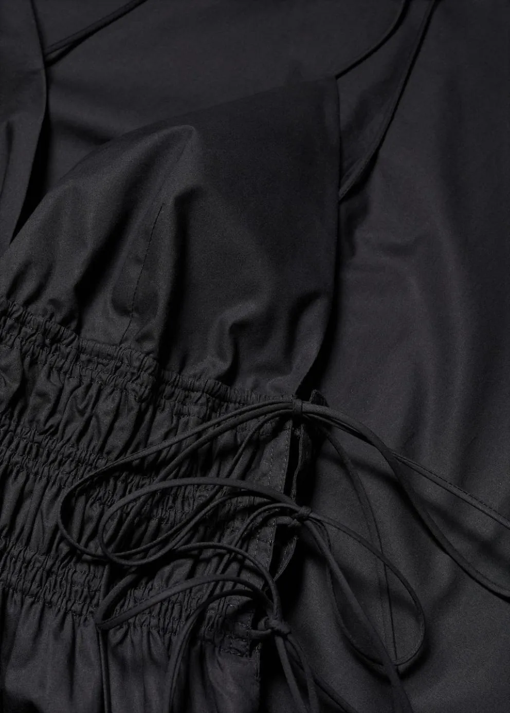 Robes Et Combinaisons | Femme MANGO Robe Coton Nœuds Sur Les Côtés Noir