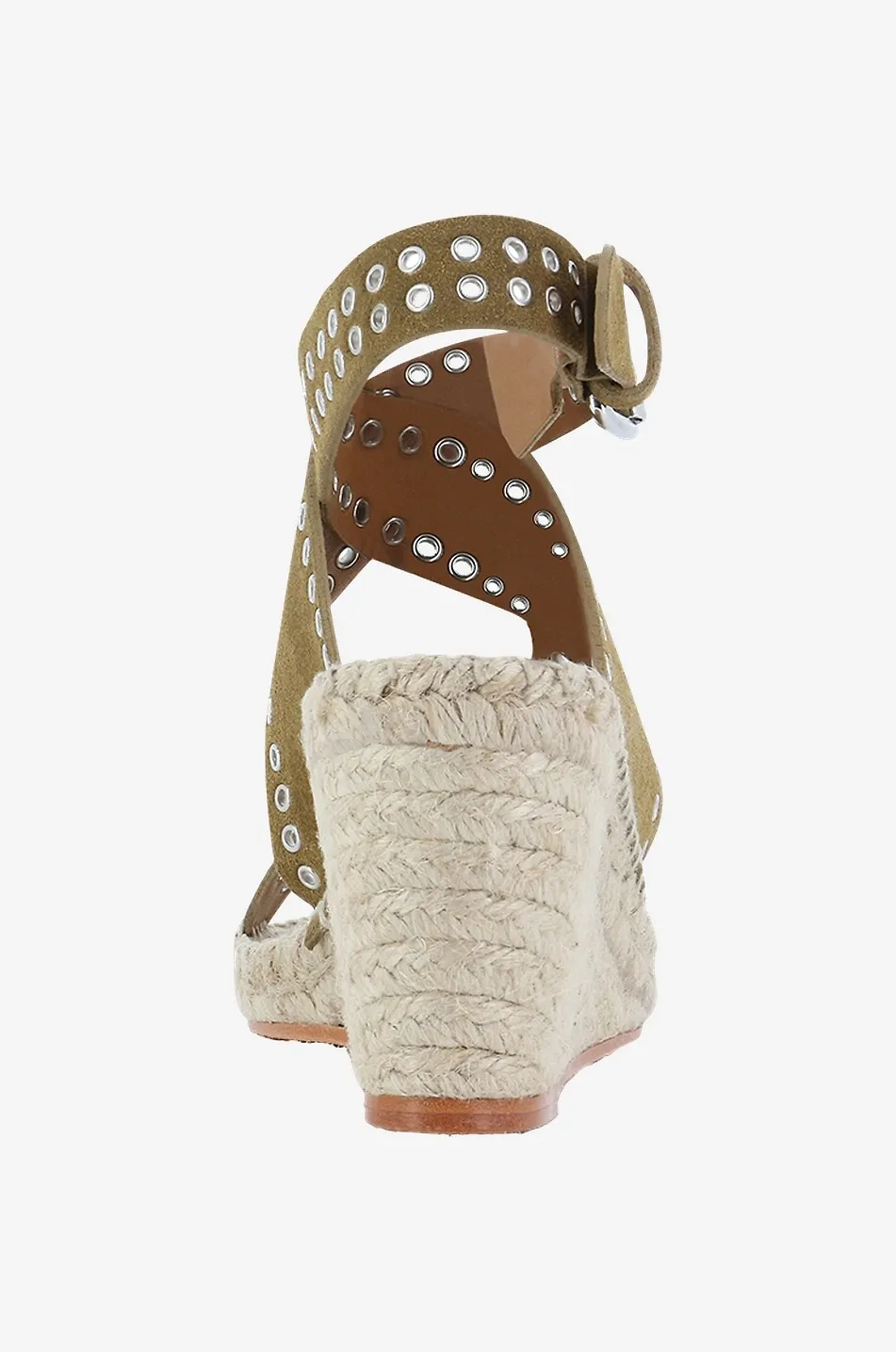 Sandales compensées esprit espadrilles en daim à oeillets Iriane 70