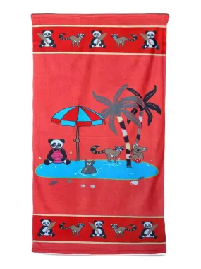 Serviette de plage microfibre Baignade 70x140 250 g/m² - Rouge grenat