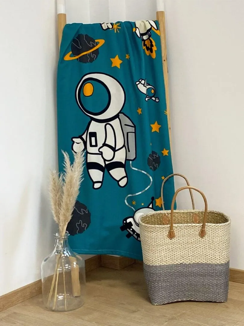 Serviette de plage microfibre Galactic 70x140 250 g/m² - Bleu canard