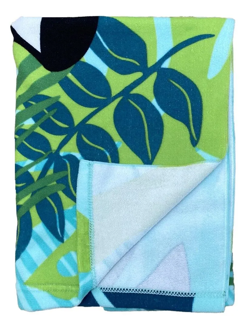 Serviette de plage microfibre Panda 70x140 250 g/m² - Vert