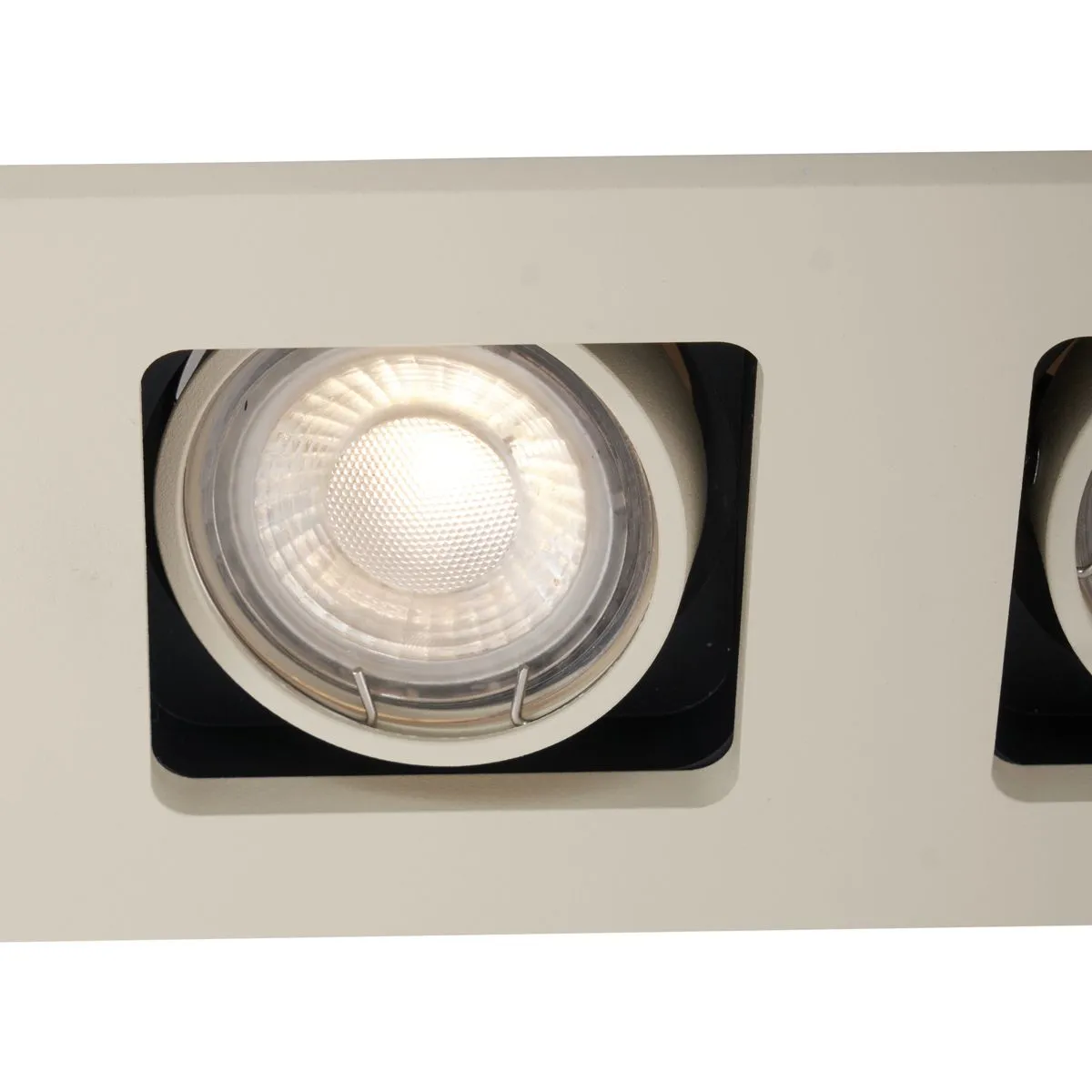 Spot encastré moderne beige GU10 orientable et inclinable 2 lumières - Qure