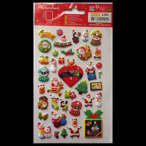 Stickers epoxy 3d thème noël x 38