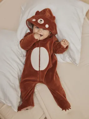 Surpyjama ourson chocolat en velours