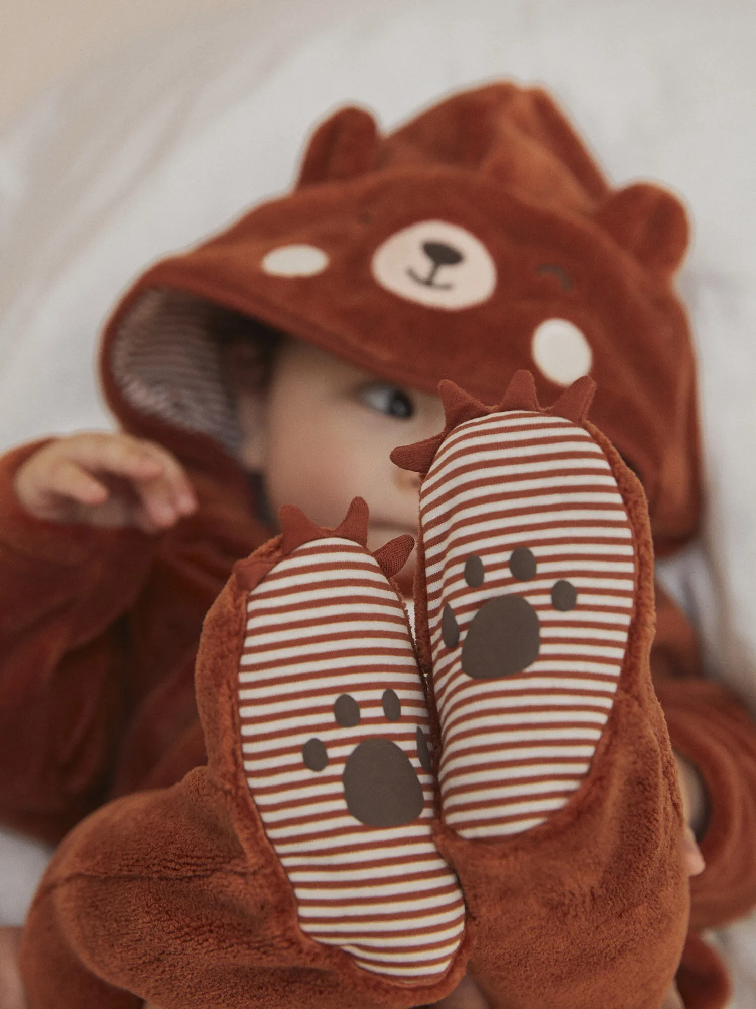 Surpyjama ourson chocolat en velours