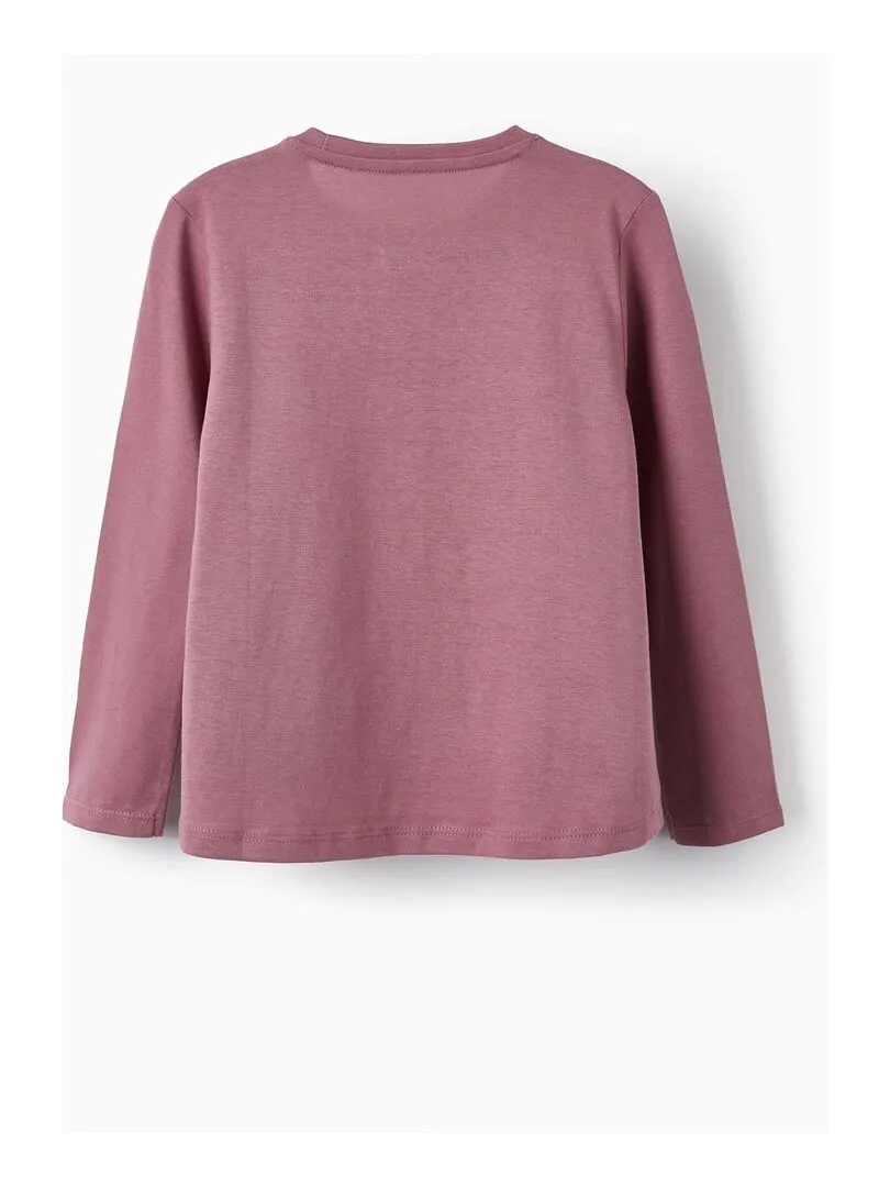 T-shirt à manches longues en coton pour fille 'North Star' manches longues  NORTHERN CALLING - Violet