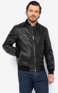 Teddy cuir Lc Bombers noir Schott - La Canadienne - Blousons Cuir Noir