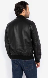 Teddy cuir Lc Bombers noir Schott - La Canadienne - Blousons Cuir Noir