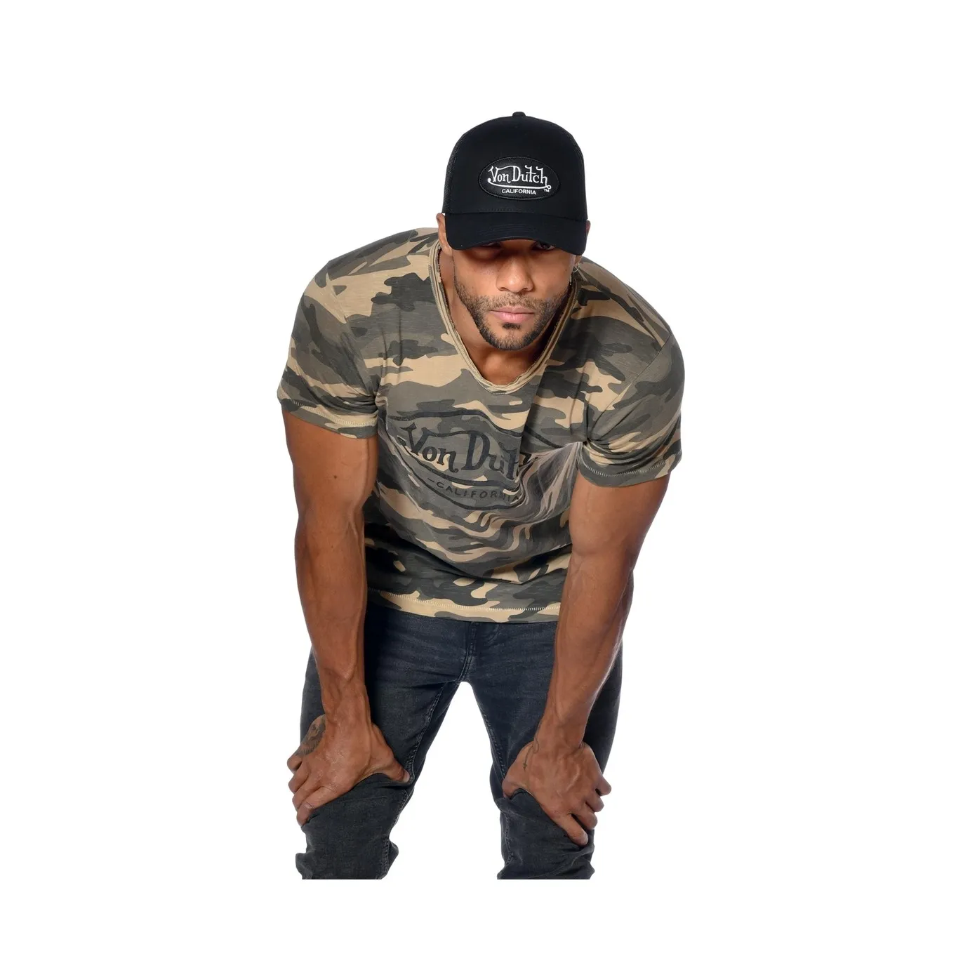 Tee Shirt Vert coupe Slim Col V RON | Homme - Vondutch