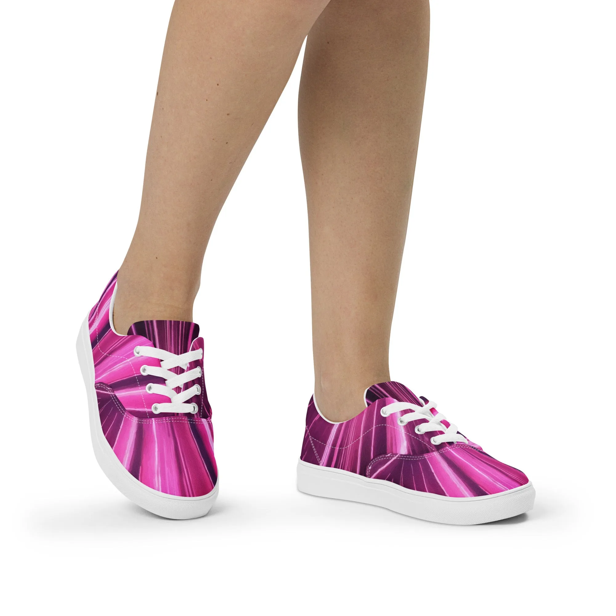 Tennis en toile avec lacets femme