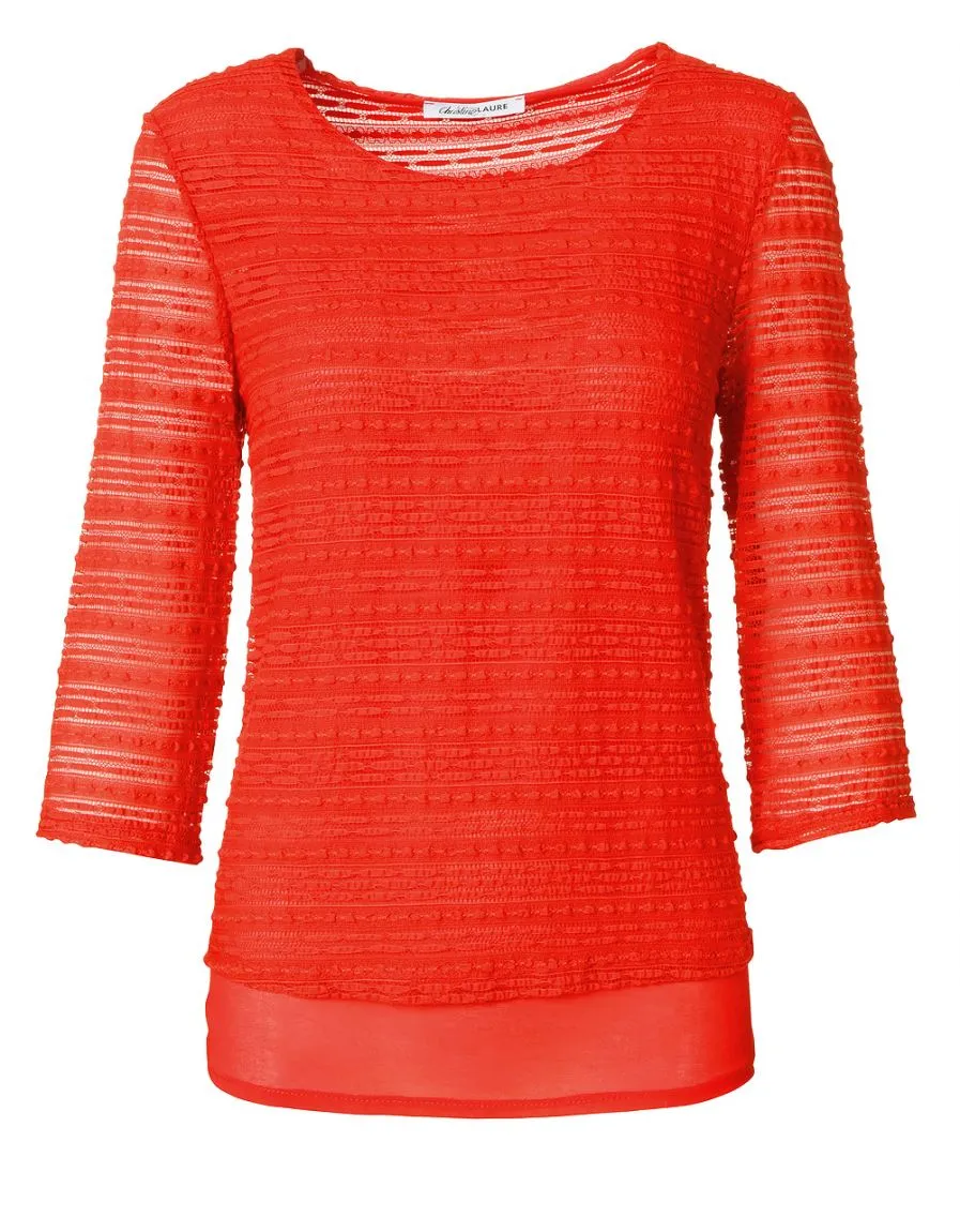Top rouge doublé voile - Blouses & Chemisiers