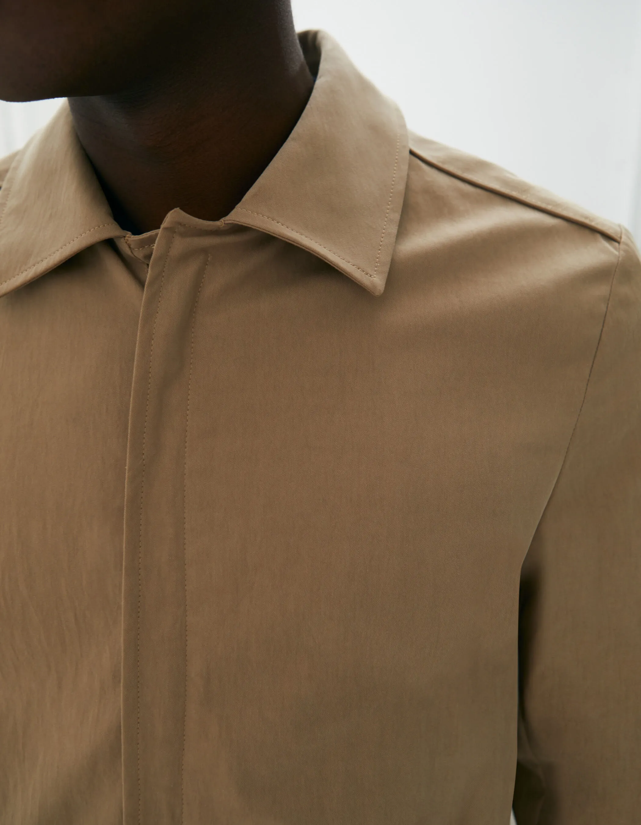 Trench beige à poches zippées Homme