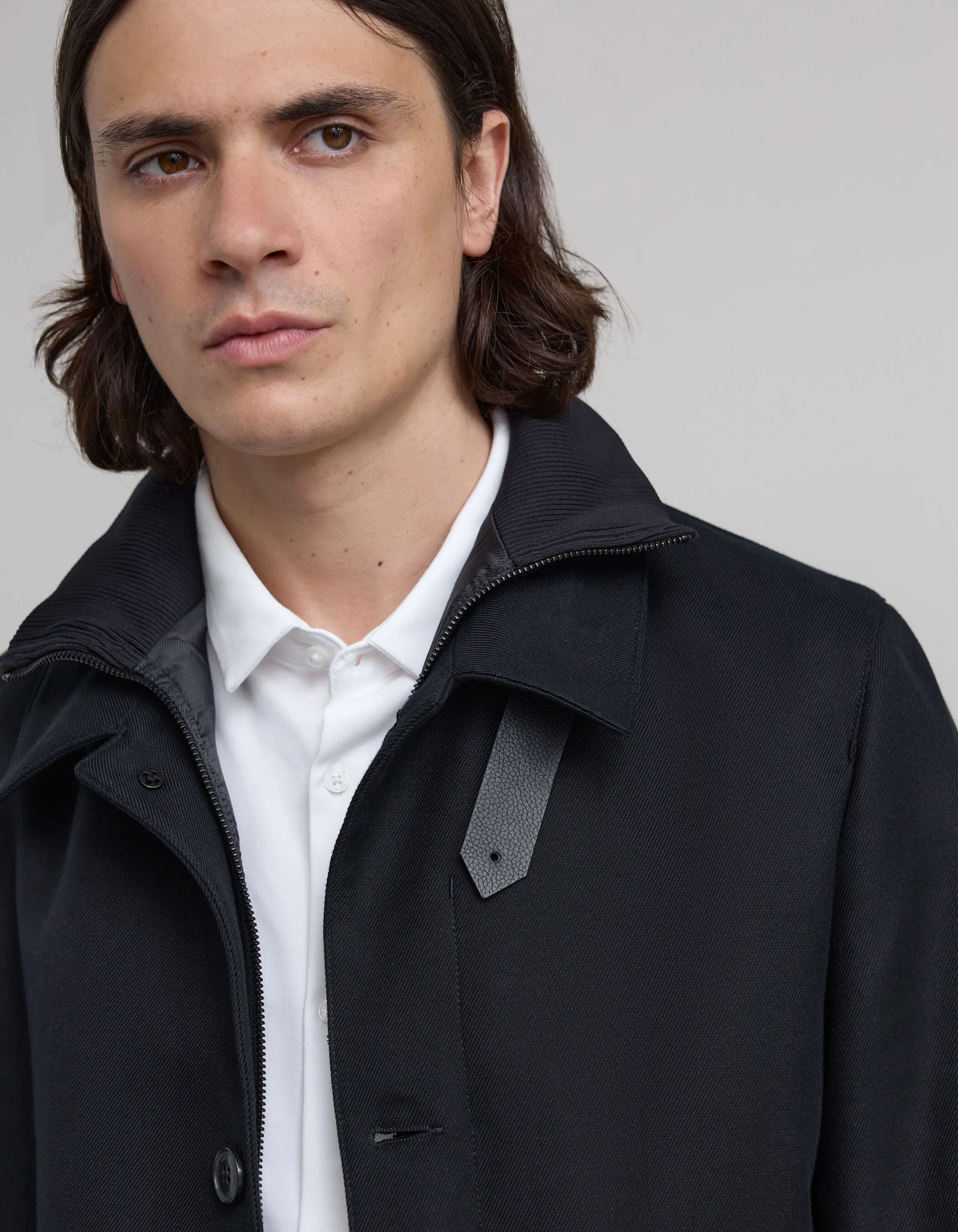 Trench noir avec parementure amovible Homme